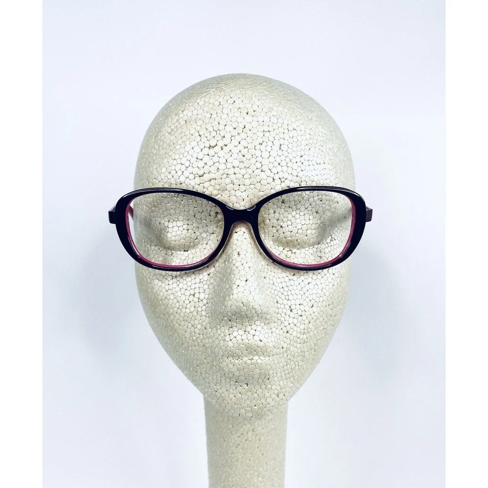 Kate Spade Black Pink Oval Glasses Rose Gold Accents Marsha 51 16 135